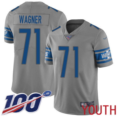 Detroit Lions Limited Gray Youth Ricky Wagner Jersey NFL Football #71 100th Season Inverted Legend